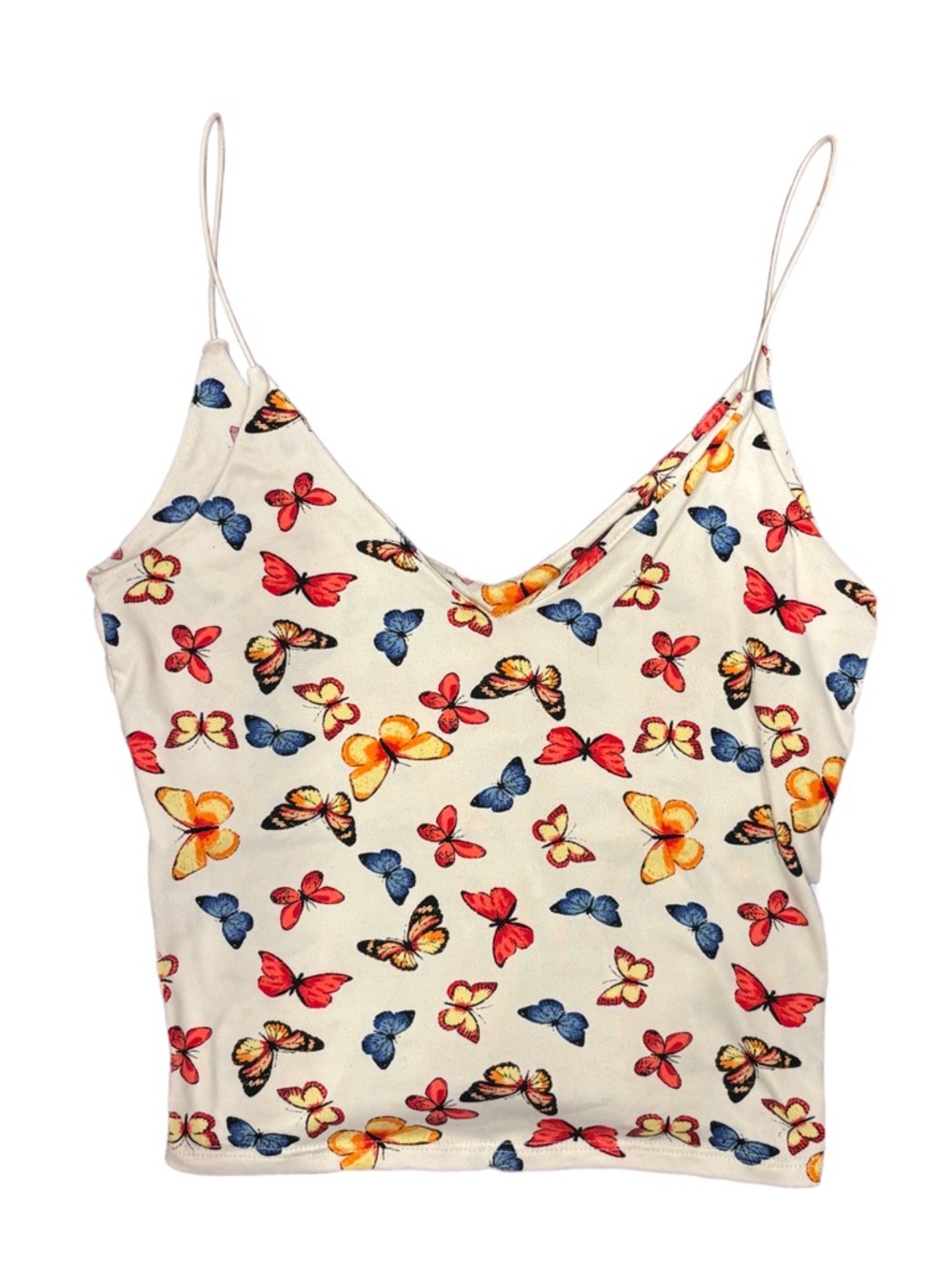 Gaze Butterfly Print Soft Cami Tank Top Size Small, Cottagecore 🧚🧚🧚